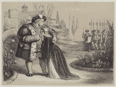 キャサリン・パーの人生における重要な瞬間（アクアチント） 作： Richard Doyle
