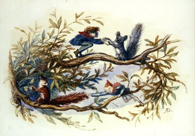 ゴブリンとリス（水彩・紙） 作： Richard Doyle