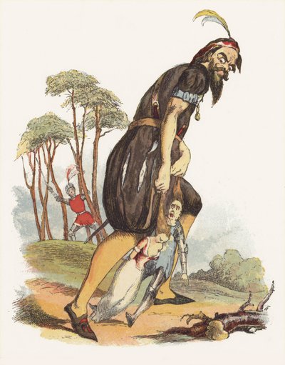 ジャック・ザ・ジャイアント・キラー」のイラスト（カラーリトグラフ 作： Richard Doyle