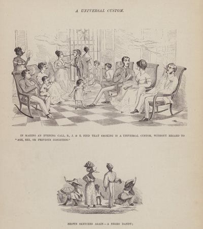 The American Tour of Messrs Brown, Jones and Robinson」のページ（彫刻）。 作： Richard Doyle