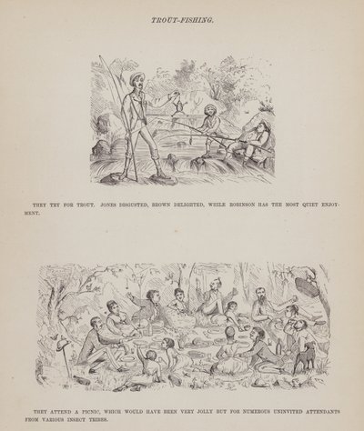 The American Tour of Messrs Brown, Jones and Robinson」のページ（彫刻）。 作： Richard Doyle