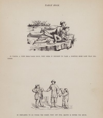The American Tour of Messrs Brown, Jones and Robinson」のページ（彫刻）。 作： Richard Doyle