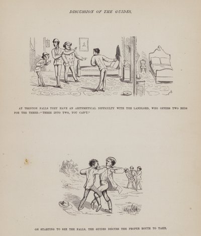 The American Tour of Messrs Brown, Jones and Robinson」のページ（彫刻）。 作： Richard Doyle