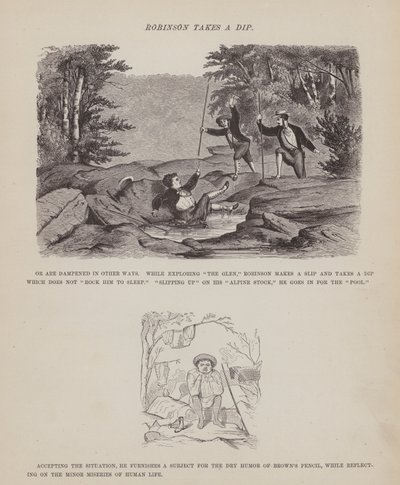 The American Tour of Messrs Brown, Jones and Robinson」のページ（彫刻）。 作： Richard Doyle