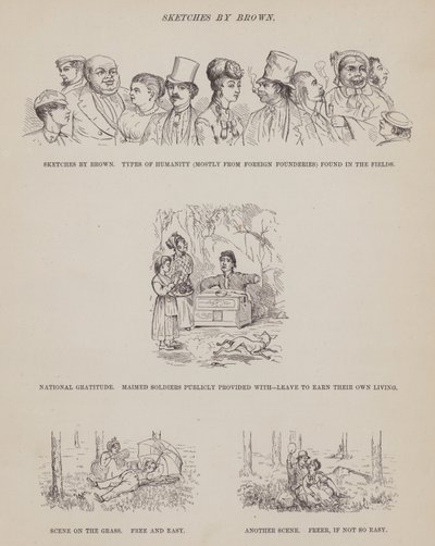 The American Tour of Messrs Brown, Jones and Robinson」のページ（彫刻）。 作： Richard Doyle