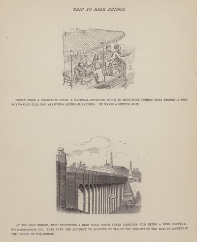 The American Tour of Messrs Brown, Jones and Robinson」のページ（彫刻）。 作： Richard Doyle