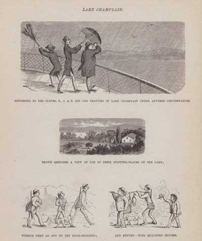 The American Tour of Messrs Brown, Jones and Robinson」のページ（彫刻）。 作： Richard Doyle