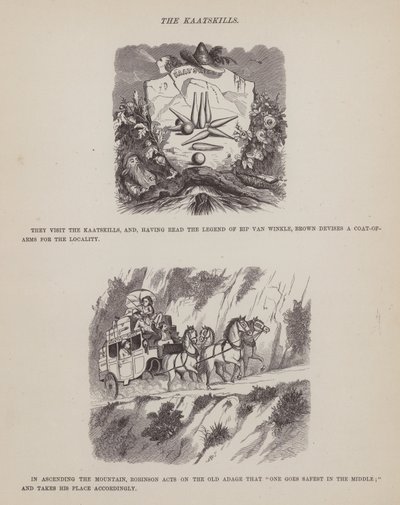 The American Tour of Messrs Brown, Jones and Robinson」のページ（彫刻）。 作： Richard Doyle