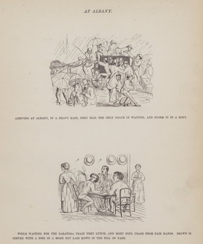 The American Tour of Messrs Brown, Jones and Robinson」のページ（彫刻）。 作： Richard Doyle