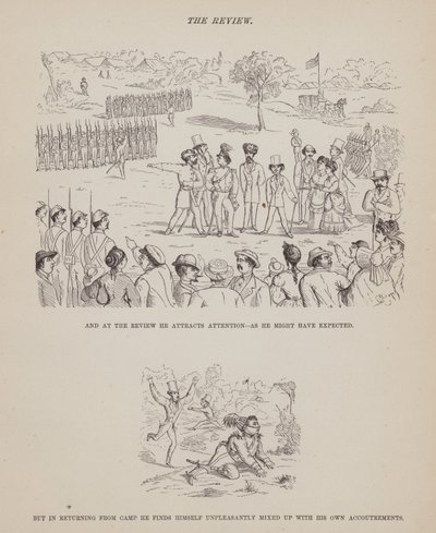 The American Tour of Messrs Brown, Jones and Robinson」のページ（彫刻）。 作： Richard Doyle