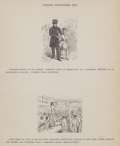 The American Tour of Messrs Brown, Jones and Robinson」のページ（彫刻）。 作： Richard Doyle