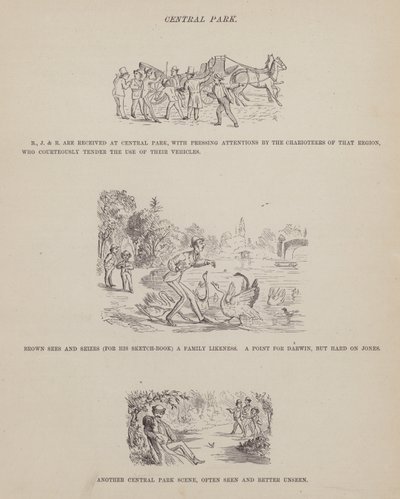 The American Tour of Messrs Brown, Jones and Robinson」のページ（彫刻）。 作： Richard Doyle