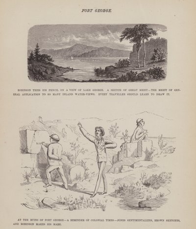 The American Tour of Messrs Brown, Jones and Robinson」のページ（彫刻）。 作： Richard Doyle
