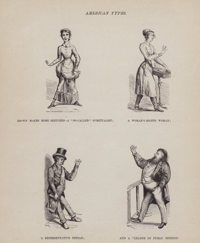 The American Tour of Messrs Brown, Jones and Robinson」のページ（彫刻）。 作： Richard Doyle