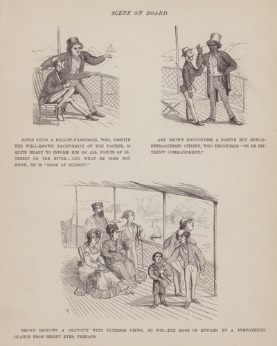The American Tour of Messrs Brown, Jones and Robinson」のページ（彫刻）。 作： Richard Doyle