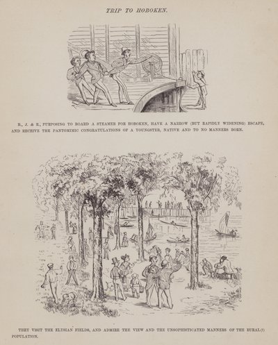 The American Tour of Messrs Brown, Jones and Robinson」のページ（彫刻）。 作： Richard Doyle