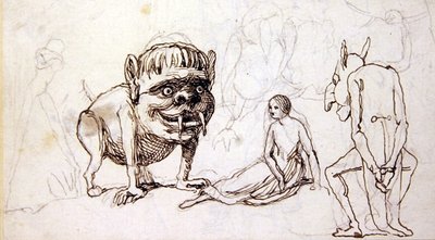 Queer Folk（紙にペン、インク、鉛筆） 作： Richard Doyle