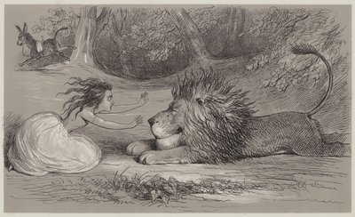 ウナとライオン（アクアチント） 作： Richard Doyle