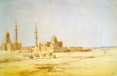 「カリフの墓、カイロ」、c1842 作： Richard Dudd