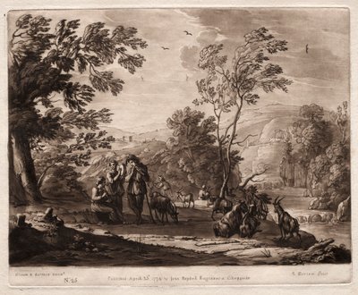 Liber Veritatis：No. 25、A Mountainous and Wooded Landscape with Shepherds ...、1774 作： Richard Earlom