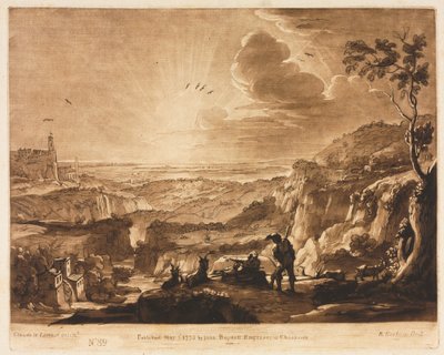 Liber Veritatis：No. 89、View of a Mountainous Extended Country、1775。 作： Richard Earlom