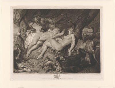 サテュロスにスパイされた眠っているダイアナと彼女のニンフ 作： Richard Earlom