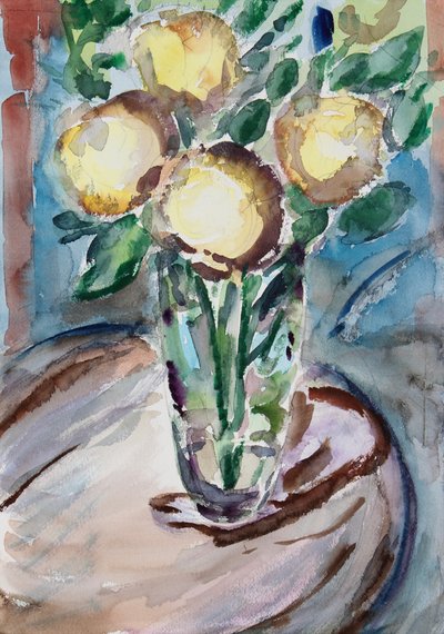 エンドテーブルの上の花, 2020 作： Richard Fox