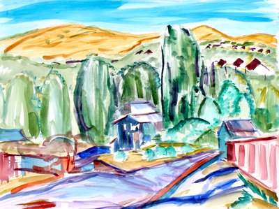 家と丘、2019年 作： Richard Fox