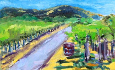 Vineyard with Barrel, ナパ, 2019年 作： Richard Fox