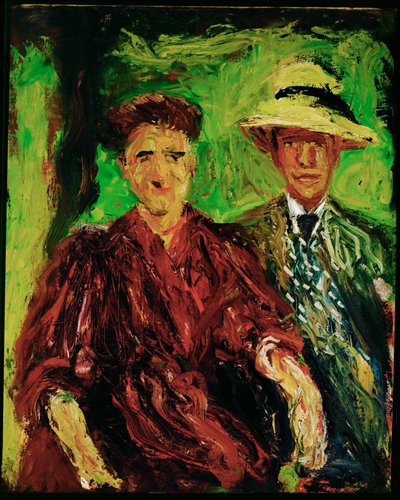 風景の中のカップル（キャンバスに描かれた絵） 作： Richard Gerstl