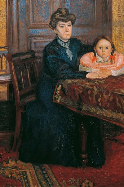 マチルデ・シェーンベルクと娘のゲルトルートを抱く女性、1906年。 作： Richard Gerstl