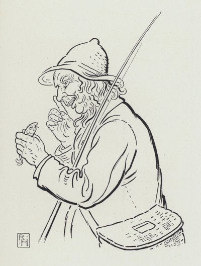 The Fisher And The Little Fish（フィッシャーと小魚）」（エングレービング 作： Richard Heighway