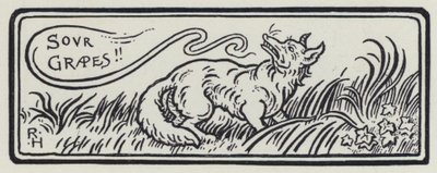 キツネとブドウ」（版画 作： Richard Heighway