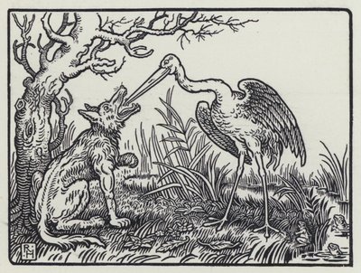 狼と鶴」（版画 作： Richard Heighway