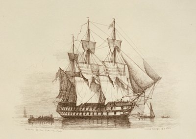 カノープス80門 一等二等料金 1849年頃（エッチング） 作： Richard Henry Nibbs