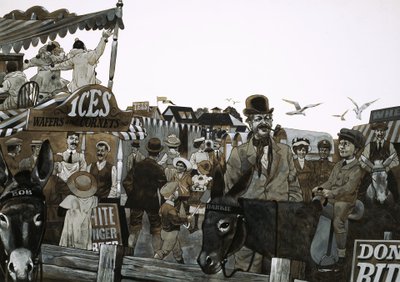 海辺への日帰り旅行は、エドワード朝時代には人気の娯楽だった 作： Richard Hook