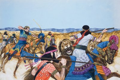 戦士たち（紙にグワッシュ） 作： Richard Hook