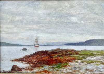 岸辺に漕ぎ出す、1900-10年頃（キャンバスに油彩） 作： Richard Hubbard Arroll
