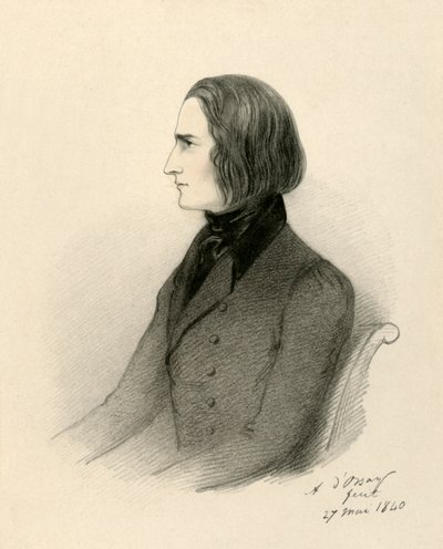 F.リスト、1840年。 作： Richard James Lane