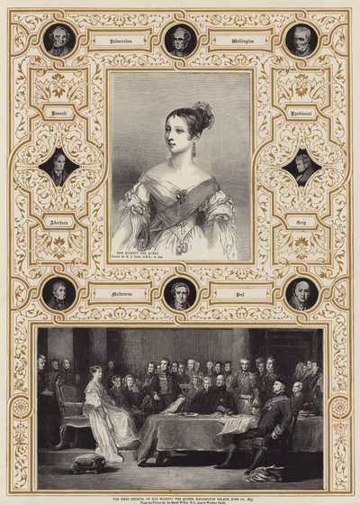 1837年6月20日、女王陛下の最初の評議会、ケンジントン宮殿 作： Richard James Lane