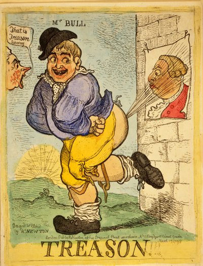 反逆、1798年（手彩色の彫刻） 作： Richard Newton