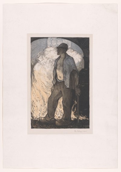 火事の労働者 作： Richard Nicolaüs Roland Holst (signed by artist)