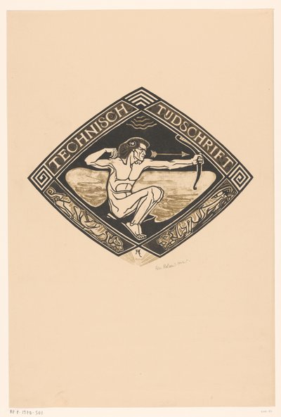 カバー デザイン: Technische Tijdschrift、1914 年 作： Richard Nicolaüs Roland Holst (signed by artist)