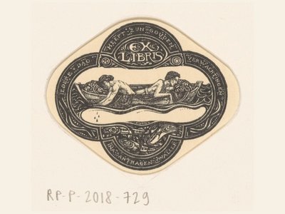 Ina van Eibergen Santhagens-Waller の Ex libris 毎日、その黄金の期待があります (オブジェクトのタイトル) 作： Richard Nicolaüs Roland Holst