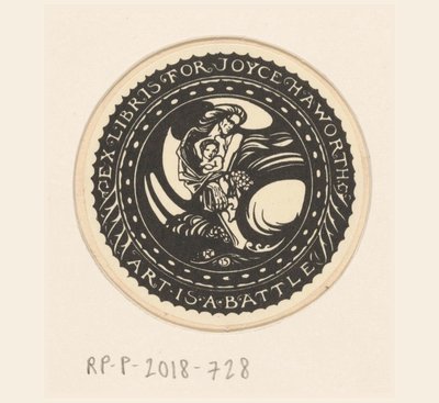 Ex libris van Joyce Haworth アートは戦いです（オブジェクトのタイトル） 作： Richard Nicolaüs Roland Holst