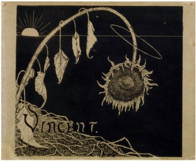 アムステルダムにおけるフィンセント・ファン・ゴッホ展の表紙デザイン par Holst, Richard Roland (1868-1938).リトグラフ、サイズ：18,2x21 作： Richard Nicolaus Holst Roland