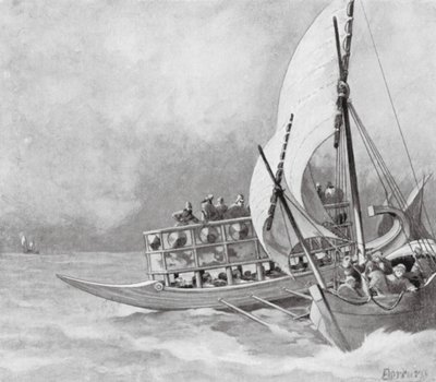 イオニア海賊の捕獲（リトグラフ） 作： Richard Norbury