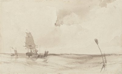 海景（紙にセピア色のウォッシュ） 作： Richard Parkes Bonington