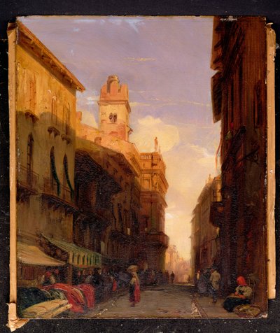 マフェイ王子の宮殿、ヴェローナのビュー 作： Richard Parkes Bonington
