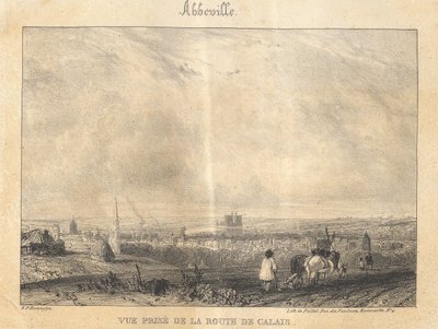 Abbeville - カレーへの道から撮影したビュー 作： Richard Parkes Bonington